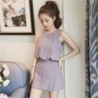 Set: Zip-back Halter Top + Skort