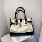 Croc Grain Canvas Handbag