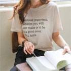 Linen Blend Lettering T-shirt