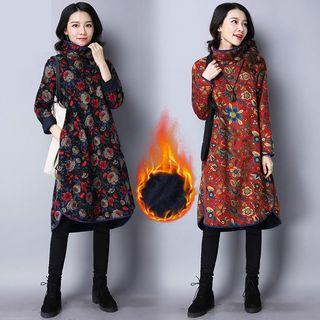 Floral Print High Neck Pullover Dress