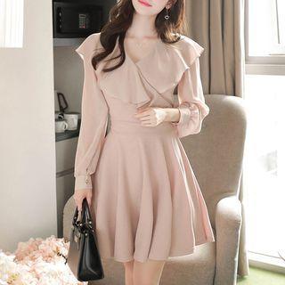 Wrap-front Ruffled Minidress