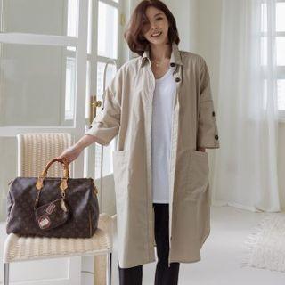 3/4-sleeve Boxy Shirtdress