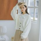 V-neck Cardigan Off-white - One Size