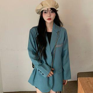 Long-sleeve Side-slit Blazer
