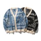 V-neck Paisley Pattern Cardigan