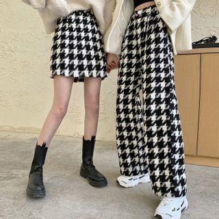 Houndstooth Wide Leg Pants / A-line Skirt