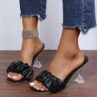 Ruched High-heel Slide Sandals