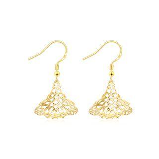 Fashion Golden Flower Shaped Pierced Earrings Golden - One Size