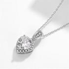 Rhinestone Heart Pendant Pendant Only - Silver - One Size