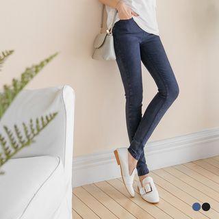 Elastic Denim Skinny Pants