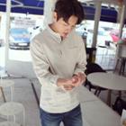 Pocket-front Half-placket Striped Top