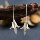 925 Sterling Silver Flower Dangle Earring 1 Pair - Silver - One Size