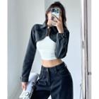 Washed Denim Cape Top