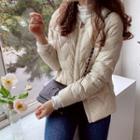 Snap-button Quilted Jacket With Pouch