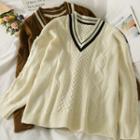 V-neck Loose-fit Long Sweater