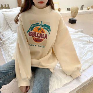 Round-neck Print Long-sleeve Sweatshirt
