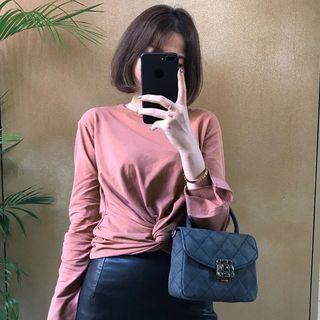 Long Sleeve Tie-waist T-shirt