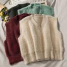 Loose-fit Furry-knit Vest In 6 Colors