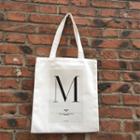Letter M Print Canvas Shopper Bag