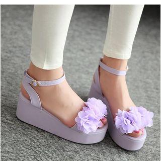 Flower Platform Sandals