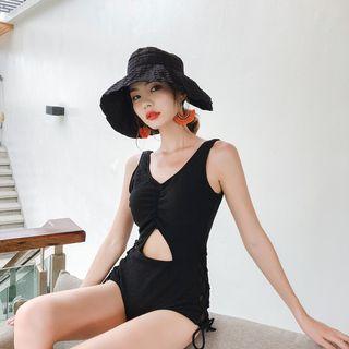 Lace-up Cut-out Swimsuit