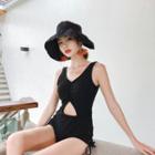 Lace-up Cut-out Swimsuit