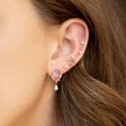 Set Of 5: Rhinestone Stud Earring 96 - Gold - One Size