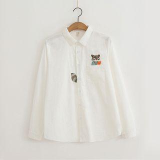 Raccoon Embroidered Shirt