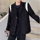 Two Button Contrast Trim Blazer