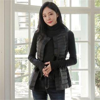 Drawstring-waist Duck Down Padded Vest