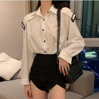 Buckled Loose-fit Long-sleeve Shirt