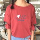 Embroidered Cutout 3/4-sleeve T-shirt