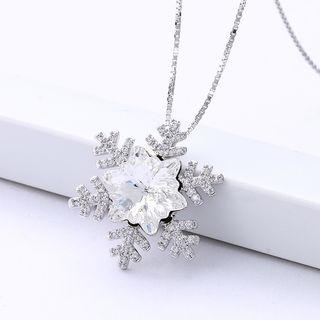 Swarovski Elements Crystal Snowflake Pendant Necklace