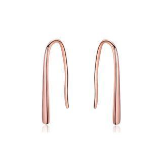 Sterling Silver Plated Rose Gold Simple Fashion Geometric Earrings Rose Gold - One Size