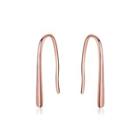 Sterling Silver Plated Rose Gold Simple Fashion Geometric Earrings Rose Gold - One Size