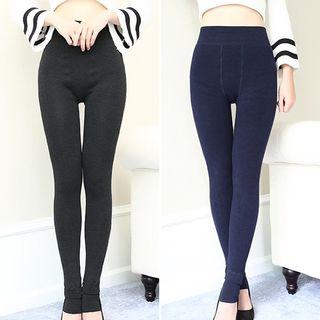 Fleece-lined Tie-waist Leggings