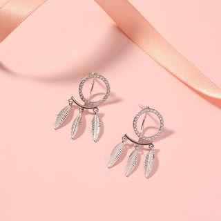 Rhinestone Dreamcatcher Earring 1 Pair - As Shown In Figure - One Size