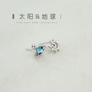 Planet & Sun Non-matching Stud Earring