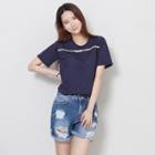 Short-sleeve Cutout-detail T-shirt