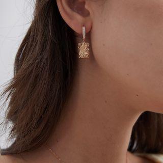 Rhinestone Sterling Silver Dangle Earring
