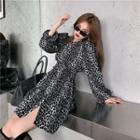 Leopard Long-sleeve Dress