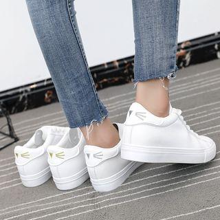 Hidden Wedge Embroidered Sneakers