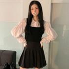 Spaghetti Strap Top / Crinkled Shirt / Mini A-line Skirt