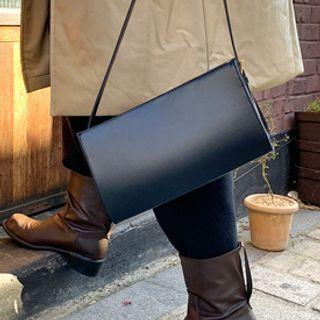 Pleather Rectangle Shoulder Bag