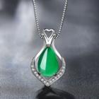 Faux Gemstone Pendant Sterling Silver Necklace