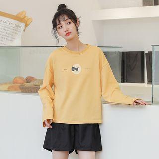 Print Long-sleeve T-shirt Yellow - One Size