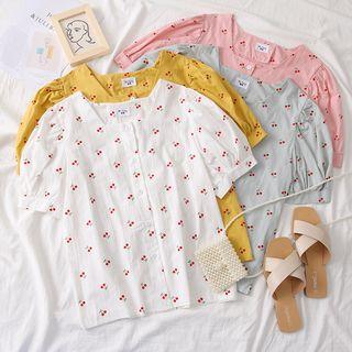 Square-neck Printed Shirt