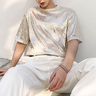 Sequined Short-sleeve Tee