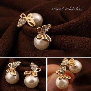 Jewelry Butterfly-accent Studs