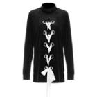 Long-sleeve Cutout Lace-up Top